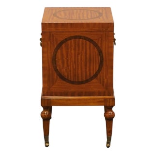 Maitland Smith Solid Tiger Mahogany Federal Style 15" Flip Top Sewing Box Chest For Sale