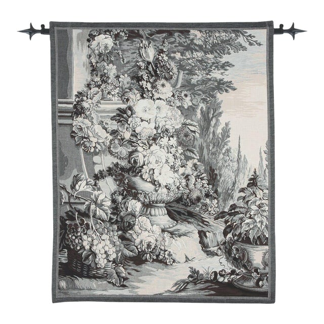 Renaissance Vase Greyscale Loom Woven Tapestry - 90 X 72 Cm (3'0" X 2'4") - Requires Rod Size 2 For Sale