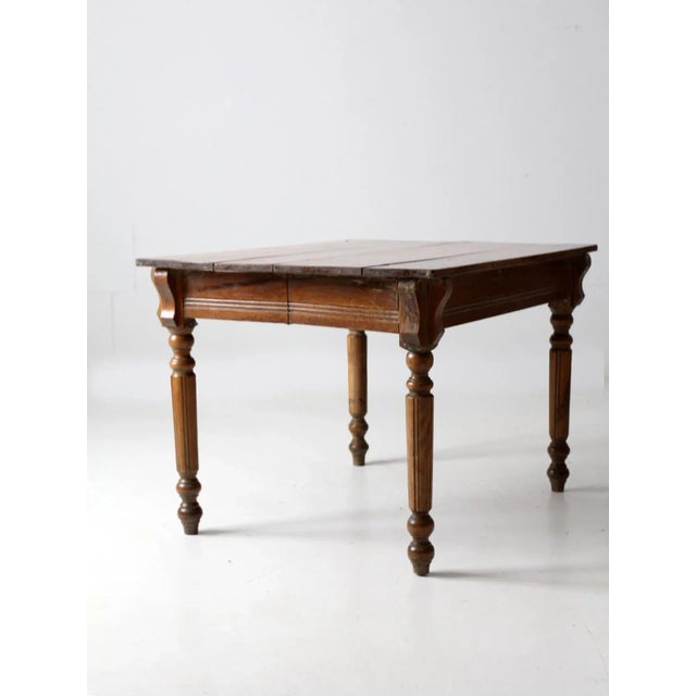 Farmhouse Antique Wooden Table For Sale - Image 3 of 13