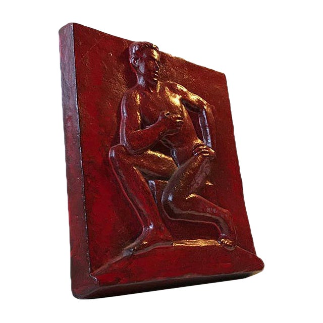 Naked Man Cast Iron Relief Wall Plaque by Jørgen Gudmundsen-Holmgreen for A/S H. Rasmussen & Co - Odense, 1956 For Sale