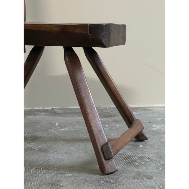 Brown Vintage Italian Sculptural Chair in Wood, 1950s For Sale - Image 8 of 12