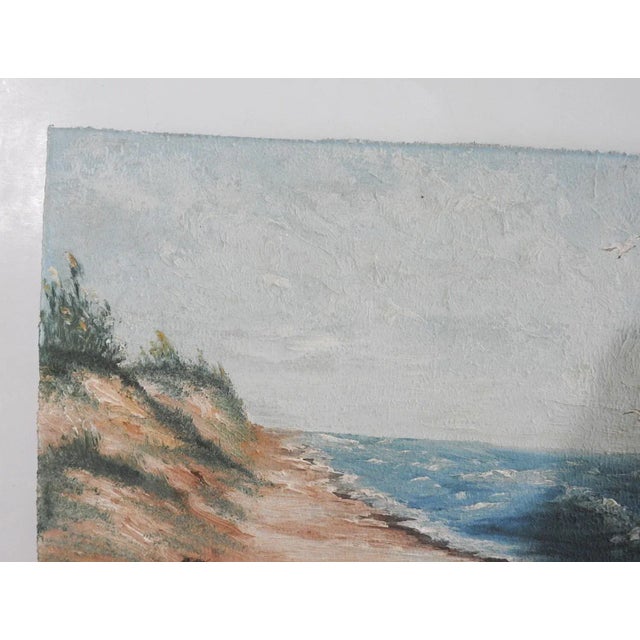 Mid 20th Century Coastal Sand Dunes Beach Seascape Painting For Sale - Image 4 of 7