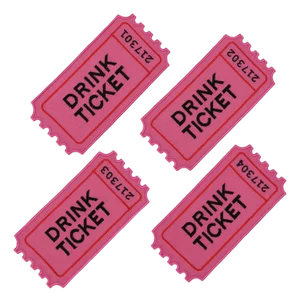 Drink Tickect Linen Cocktail Napkins, Set of 4