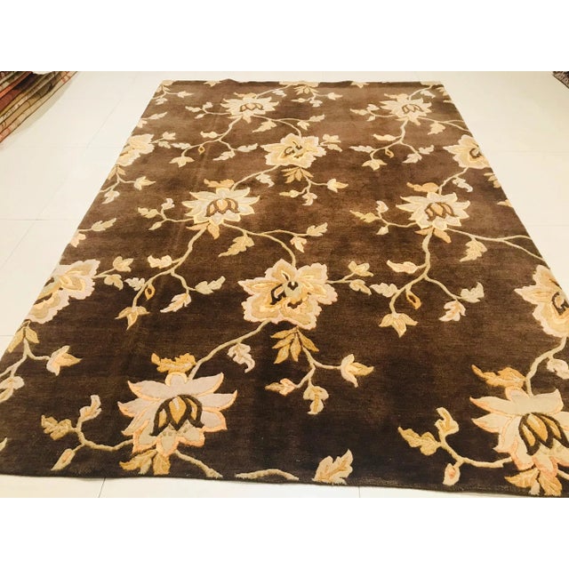 1980s Nepalese Floral Rug, 1980s For Sale - Image 5 of 16
