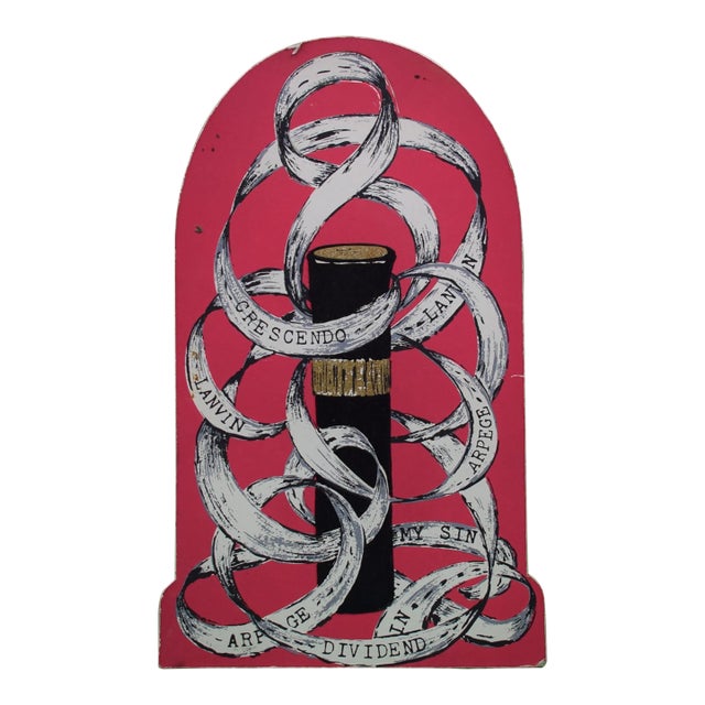 Lanvin Paris Arpege/ Crescendo/ Dividend/ My Sin Perfume Advert Sign For Sale