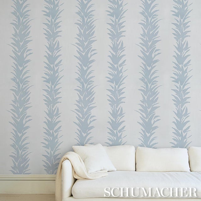 2020s Sample - Schumacher White Lotus Wallcovering In Cool Gray For Sale - Image 5 of 6