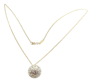 Tiffany & Co. Hardware Diamond Ball Yellow Gold Pendant Necklace