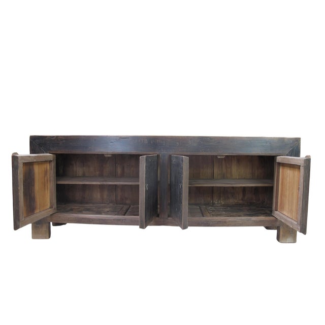 Vintage Distressed Reclaimed Wood Sideboard Cabinet 27 For Sale - Image 11 of 13
