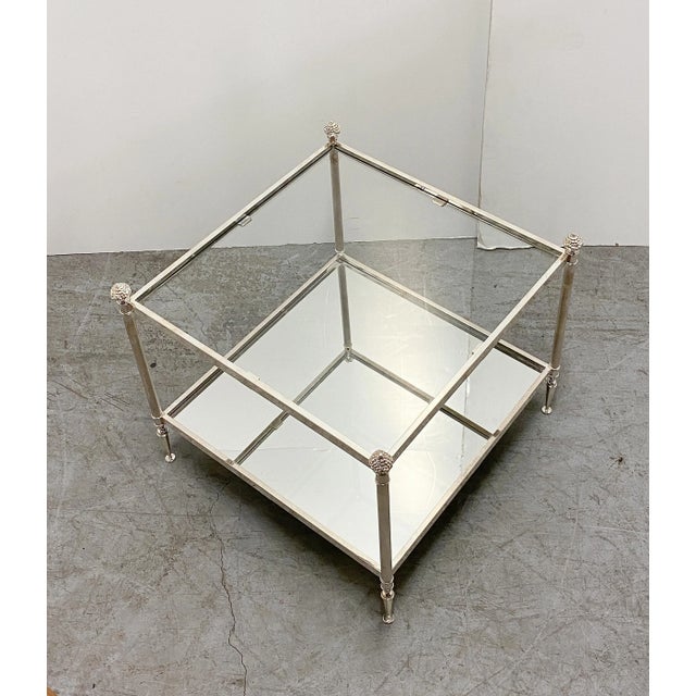 French Low Side or End Tables of Silvered Metal and Glass 'Individually Priced' For Sale - Image 13 of 13