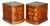 Regency Flamed Hardwood Bedside Chests of Drawers with Leather Tops, Set of 2 For Sale