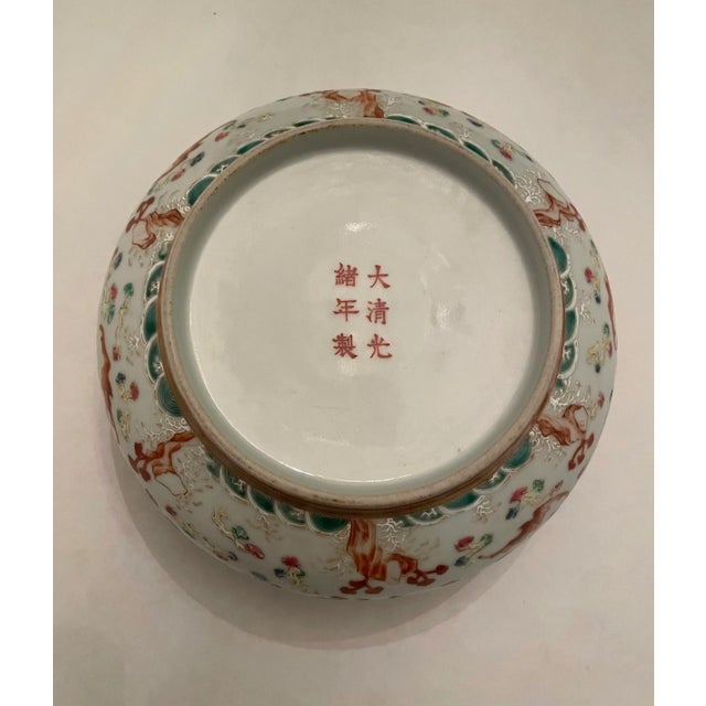 Chinese Antique Dragon Porcelain Wax Stamp Box For Sale - Image 3 of 9