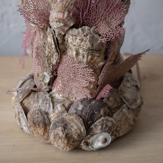 Gray A Seashell and Coral Grotto Lamp, 20th Century For Sale - Image 8 of 10
