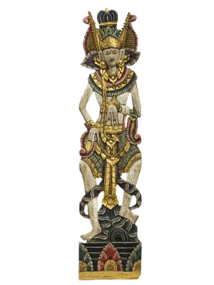 Balinese Hand-Carved Oversized Decorative Teak Wall Art Panel