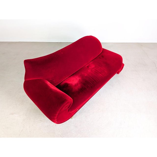 Original Bretz Gaudi Sofa Design Couch Chaise Red Velvet For Sale - Image 6 of 12
