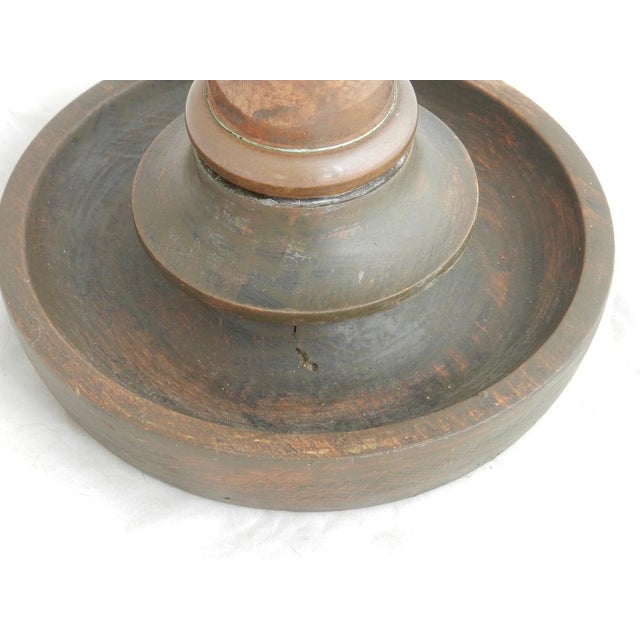 Brown Arts and Crafts Table Lamp in Copper & Wood, 1920s For Sale - Image 8 of 9