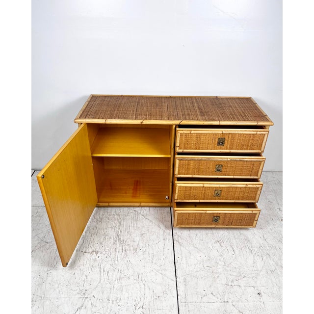 Vintage 70's Dal Vera Italian Rattan Sideboard For Sale - Image 4 of 12