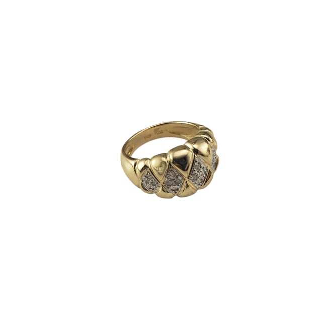 Late 20th Century Late 20th Century 14 Karat Yellow Gold and Diamond Band Ring, Size 6 For Sale - Image 5 of 8