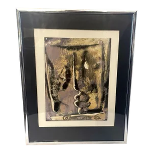 Original 1992 Roldan West Abstract Figurative Painting, Framed