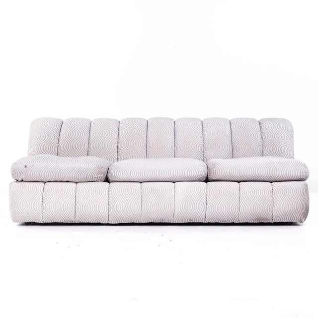 Jay Spectre Postmodern Channeled Sofa This sofa measures: 77 wide x 39 deep x 27 inches high, with a seat height of 16...