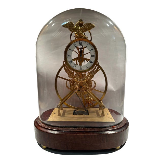 19th Century Austrian "Great Wheel" Skeleton Clock For Sale