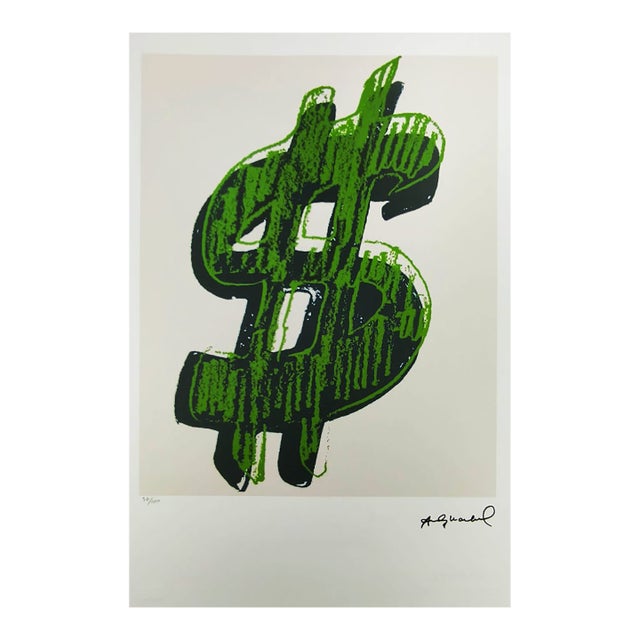 1980s Andy Warhol "Dollar Sign" Green Limited Series Lithograph For Sale
