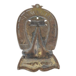 Antique Brass Spencerian Horseshoe Paper Bill Clip For Sale