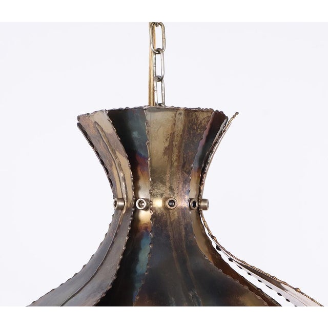Brown Brass Union Pendant Lamp by Svend Aage Holm Sørensen for Holm Sørensen & Co, 1960s For Sale - Image 8 of 9