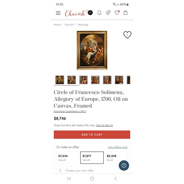 Baroque Oil on Canvas from the Neapolitan School, Circle of the Neapolitan Master Francesco Solimena (1657–1747) For Sale - Image 8 of 9