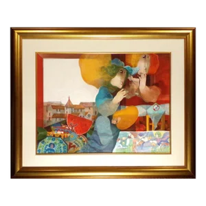 Sunol Alvar "La Pintora Mexicana" Hand Signed Framed Embossed Lithograph