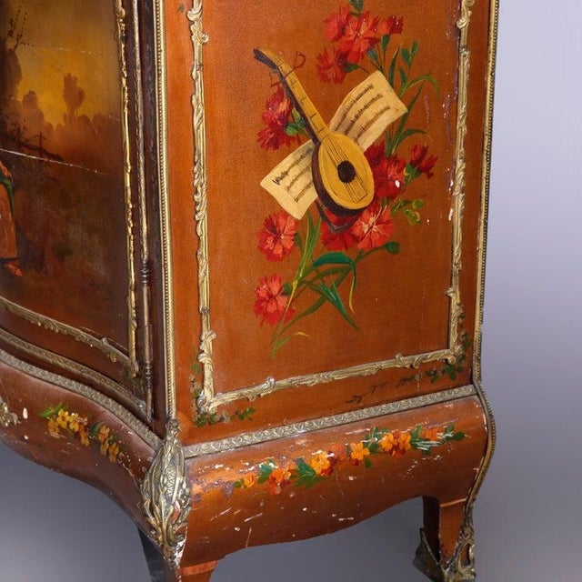 French Louis XIV Style Vernis Martin Decorated Vitrine With Ormolu C1890 For Sale - Image 13 of 18