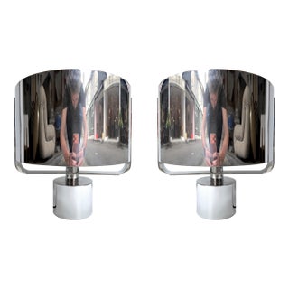 Pair of Lamps Metal by Paolo Caliari for Linea T. Italy, 1970s For Sale