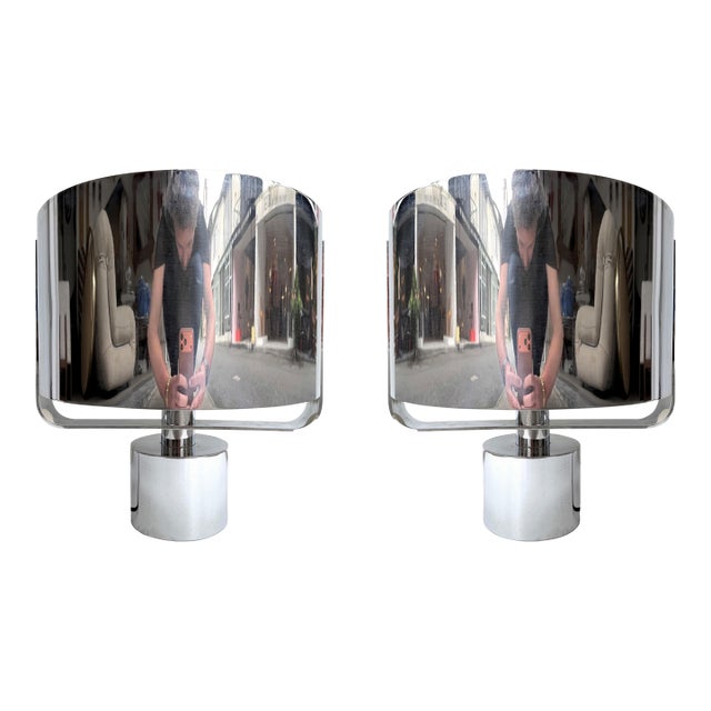 Pair of Lamps Metal by Paolo Caliari for Linea T. Italy, 1970s For Sale