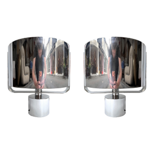 Pair of Lamps Metal by Paolo Caliari for Linea T. Italy, 1970s