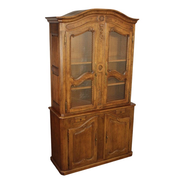 Henredon French Country Style Monumental Bookcase Cabinet For Sale