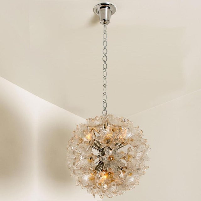 Murano Glass Sputnik Light Fixture attributed to Paolo Venini for Veart, 1970s For Sale - Image 6 of 13