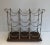 Circa 1960 French Silvered Metal and Wooden Base Bottles Holder For Sale - Image 6 of 13
