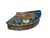 Crafted in an elegant fan shape, this vintage ceramic box features a rich, vibrant blue glaze across the lid, beautifully...