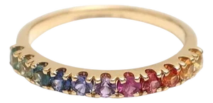 Natural 0.54 cts rainbow sapphire ring in 18k gold