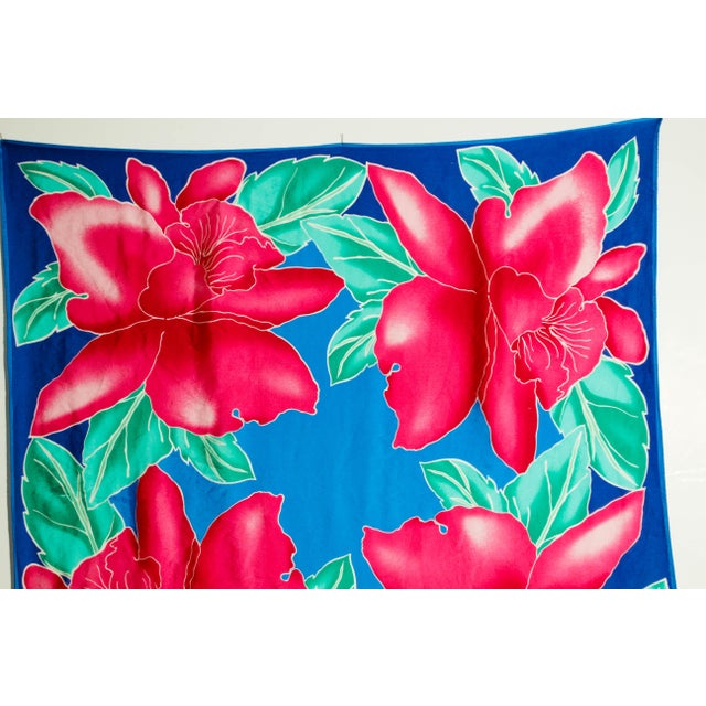 Oscar De La Renta Vivid Floral Tropical Silk Scarf For Sale - Image 12 of 12