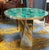 Contemporary Round Malachite Stone Top Dining Table With Solid Brass Base For Sale In Los Angeles - Image 6 of 8