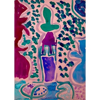 Jay Milder, Abstract Expressionist Landscape Jay Milder Rhino Horn Painting American Pop Art, 1990 For Sale