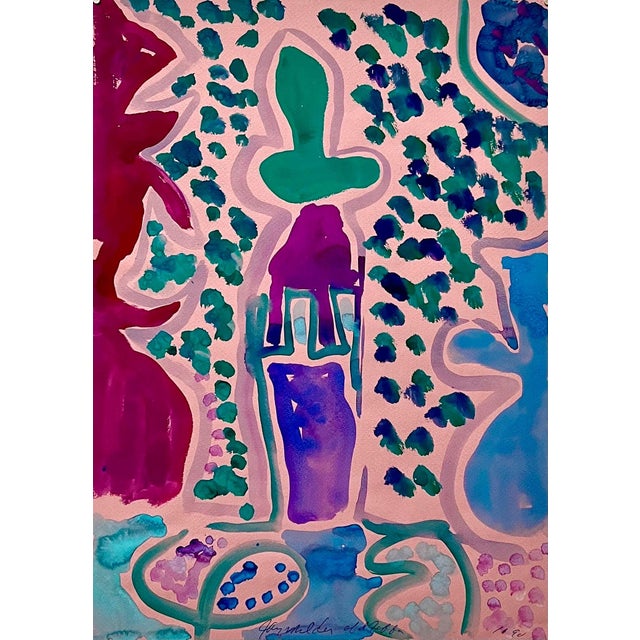 Jay Milder, Abstract Expressionist Landscape Jay Milder Rhino Horn Painting American Pop Art, 1990 For Sale