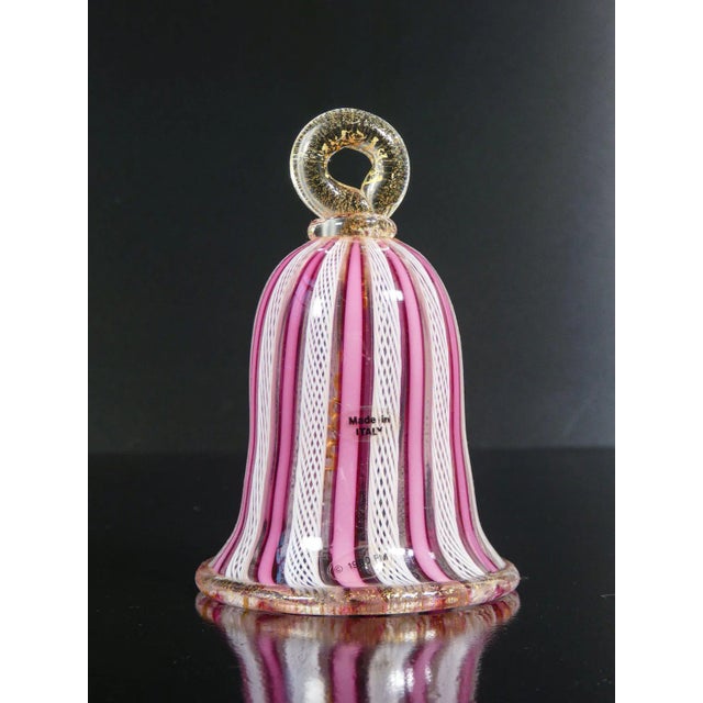 Murano blown glass bell, zanfirico workmanship. Origin murano, italy materials murano blown glass, zanfirico workmanship,...