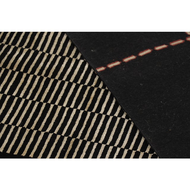 Rug & Kilim’s Art Deco Style Square Rug With Beige-Brown Geometric Patterns For Sale - Image 9 of 9