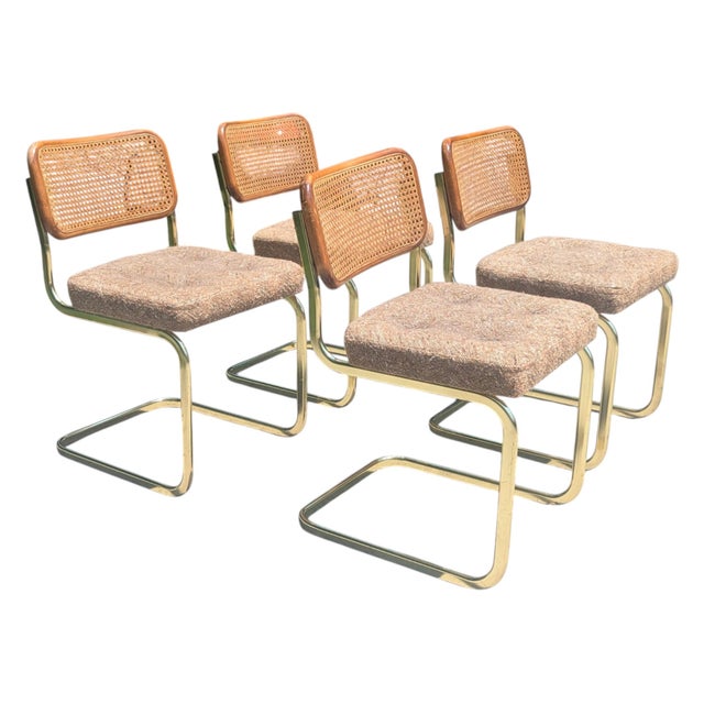 Vintage Italian Marcel Breuer Cesca Chairs and Dining Table- Set of 5 For Sale In Charlotte - Image 6 of 18