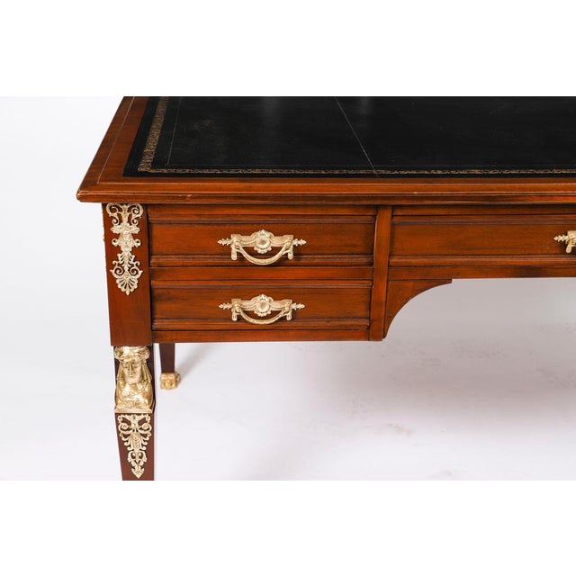 Antique Empire Ormolu-Mounted Desk, 19th Century For Sale - Image 4 of 18