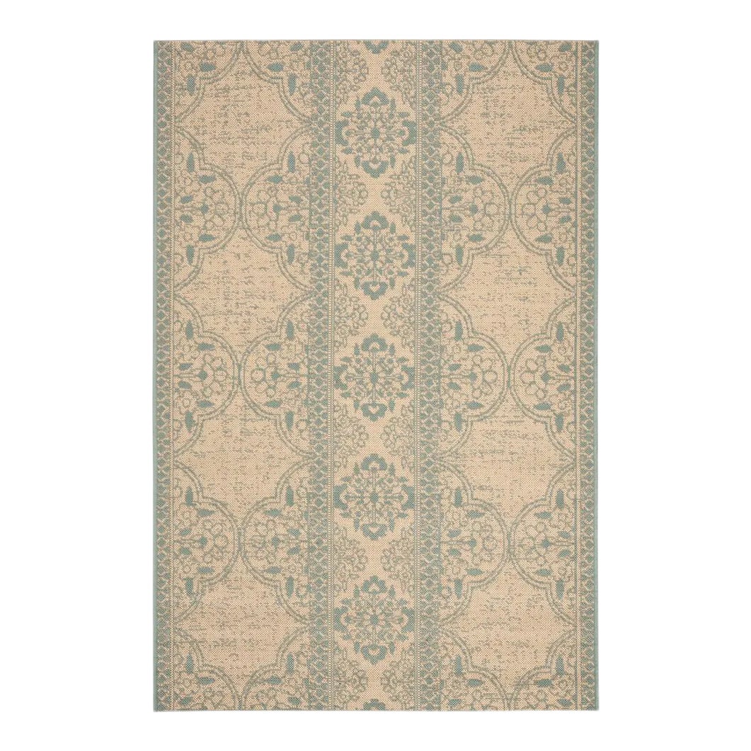 Laguna Indoor Outdoor Rug Aqua & Cream 3'x5' | Chairish