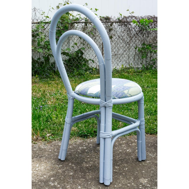 Bamboo Rattan Patio Dining Set Table and Four Chairs Restored For Sale In Louisville - Image 6 of 8
