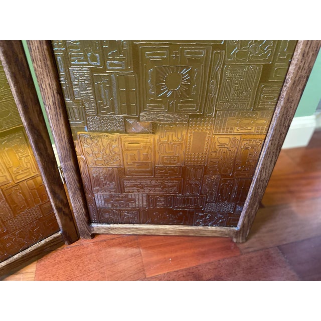 Orange Mid Century Modern Saftiplas Three-Panel Room Divider For Sale - Image 8 of 13