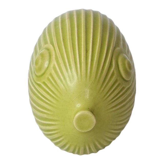Jonathan Adler Green Puffer Blow Fish Menagerie Sculpture Ceramic 9.5" Figurine For Sale